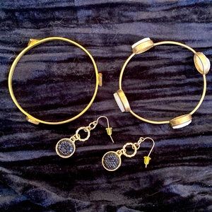 ⭐️FREE w $75 purchase⭐️ Druzy bracelets + earrings set